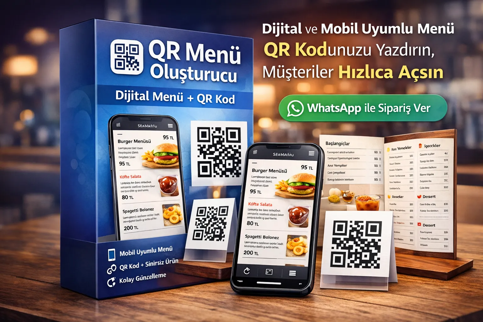 QR Menü Oluşturucu (Dijital Menü + QR Kod)